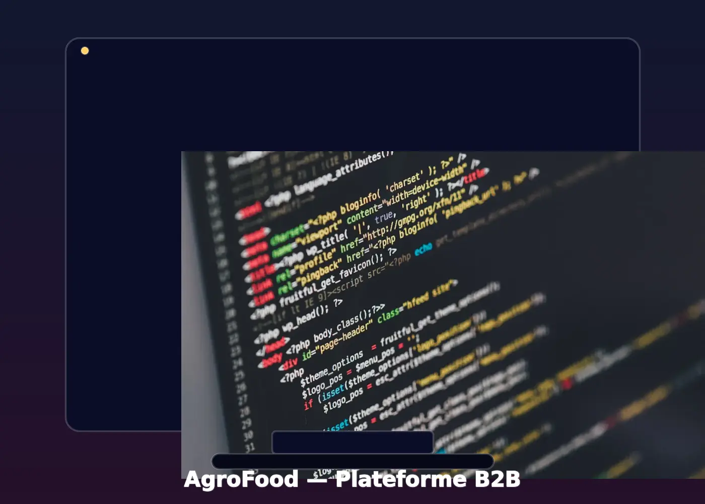 Mockup ordinateur de la plateforme B2B AgroFood