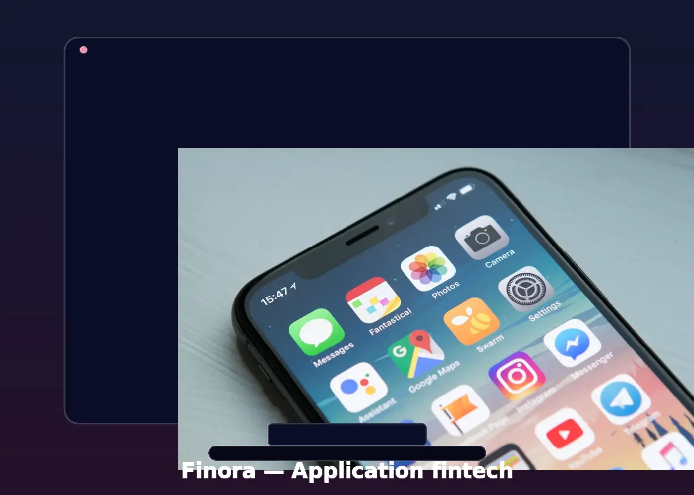 Mockup de l’application mobile fintech Finora