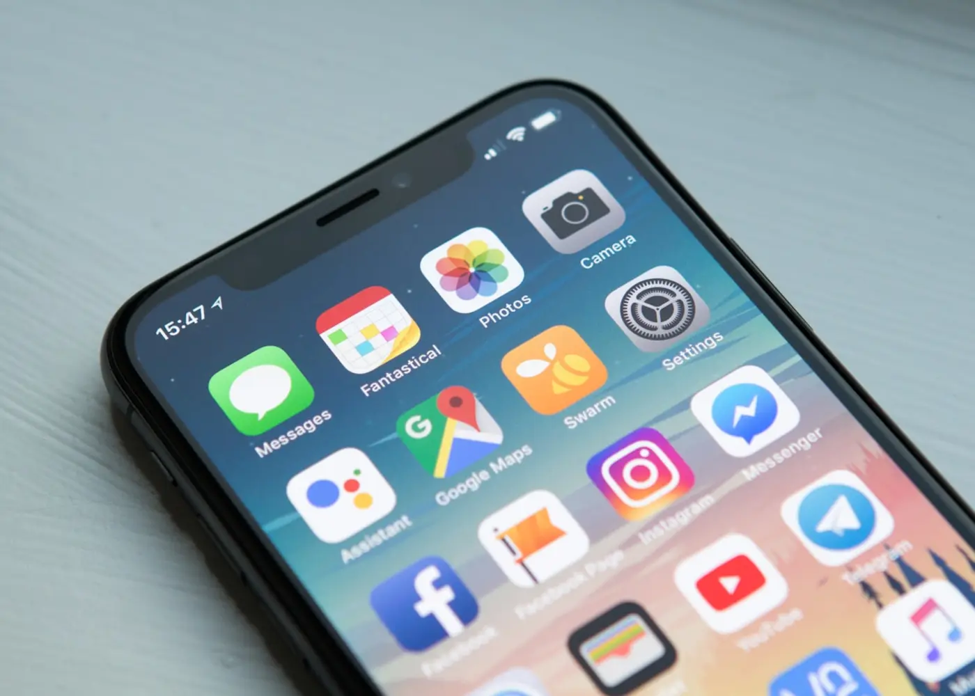 Application mobile professionnelle affichée sur smartphone